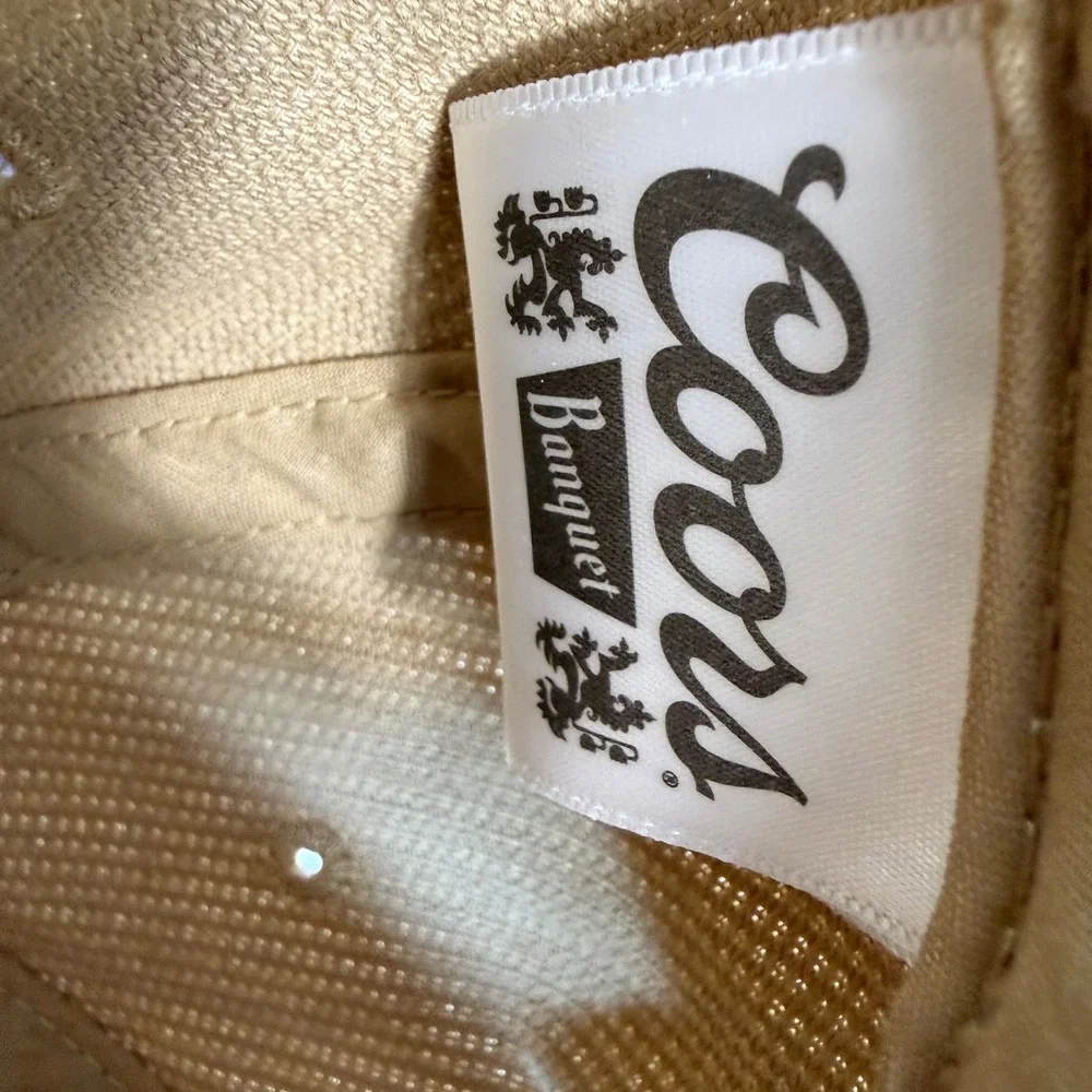 Coors Banquet Hat Mens OSFA Tan Solid Corduroy Snapback Golden Colorado Logo